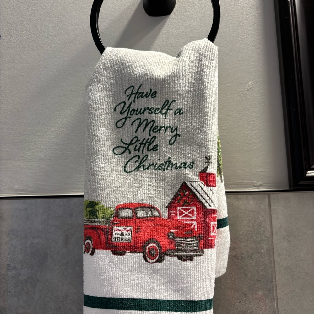 Source Unknown Christmas Kitchen Towel - Red and Green